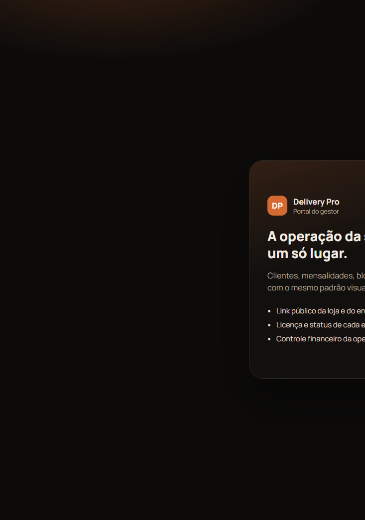 Portal do gestor WB Sistemas com operação da rede
